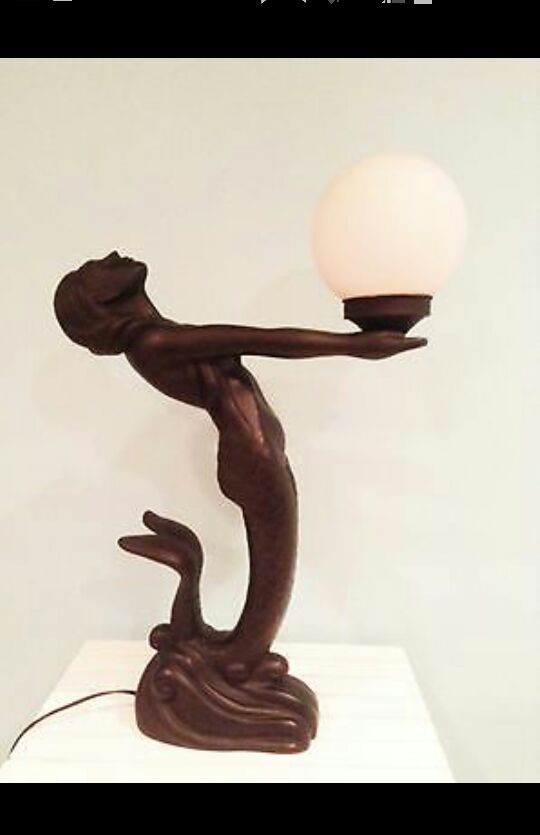 Mermaid Lady Table Lamp Light Black Globe Art Deco 24 Tall Mermaid Lady Table Lamp Light Black Globe Art Deco 24 Tall 16 Wide For In Vineland Nj Offerup