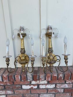 Pair of Ornate Gold Wall Sconces