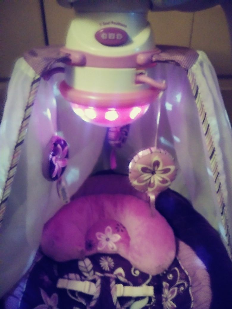 fisher price purple starlight cradle n swing sugar plum for