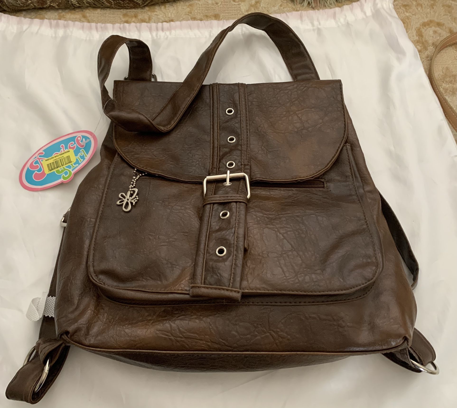 New!! Backpack - Soft Material, Fashionable, Brown )