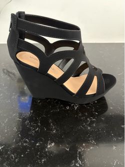 Women’s Black wedge heels, Marco republic, new in box,  never worn size 7,8.5 and 10