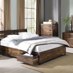 Brand New 4PC Rustic Storage Bedroom Set
