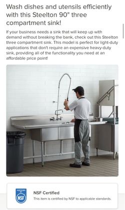 3 Compartment Sink - Commercial - Restaurant