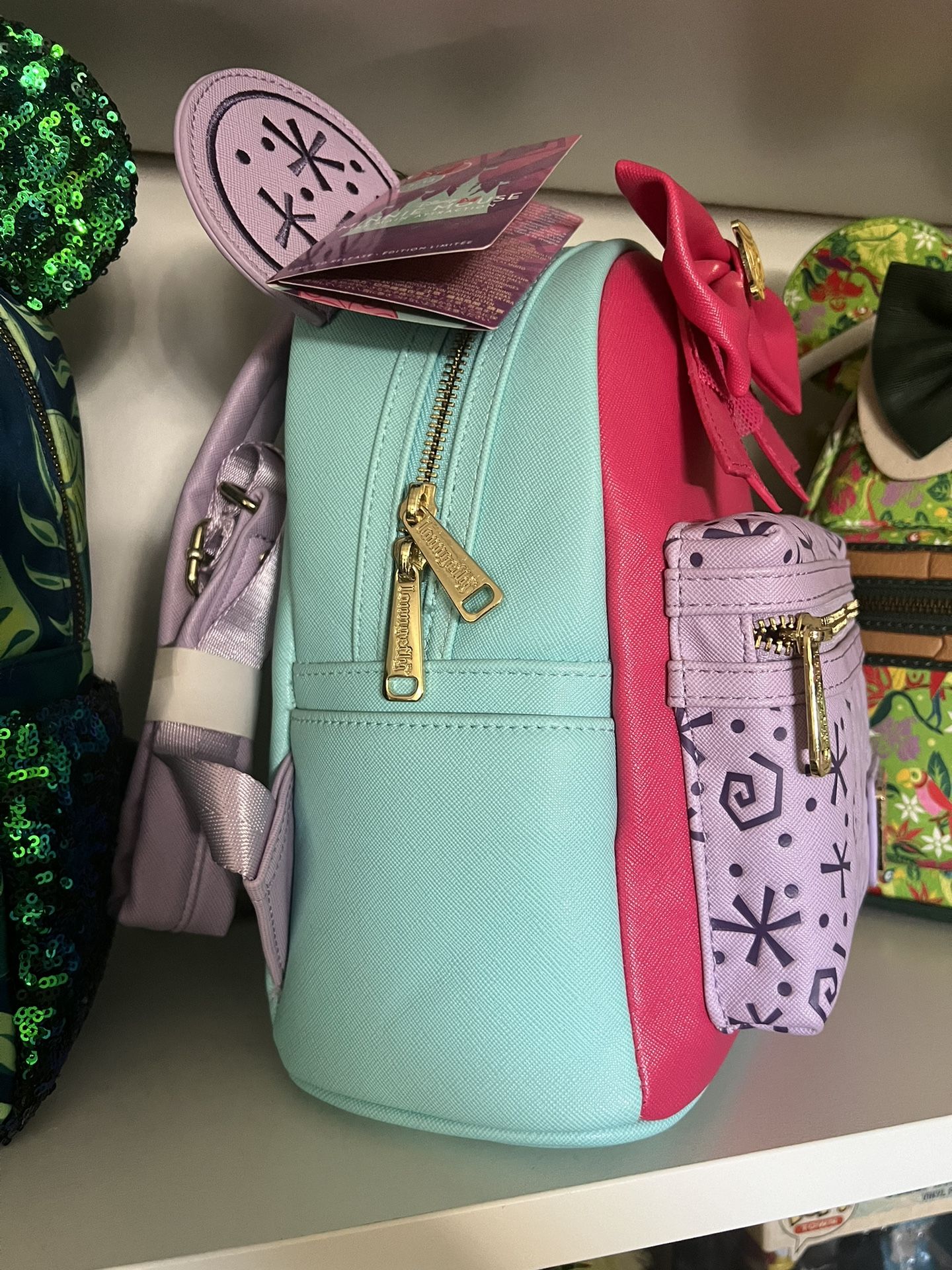 Minnie Mouse Main Attraction Mad Tea Part Loungefly Backpack display picture 2