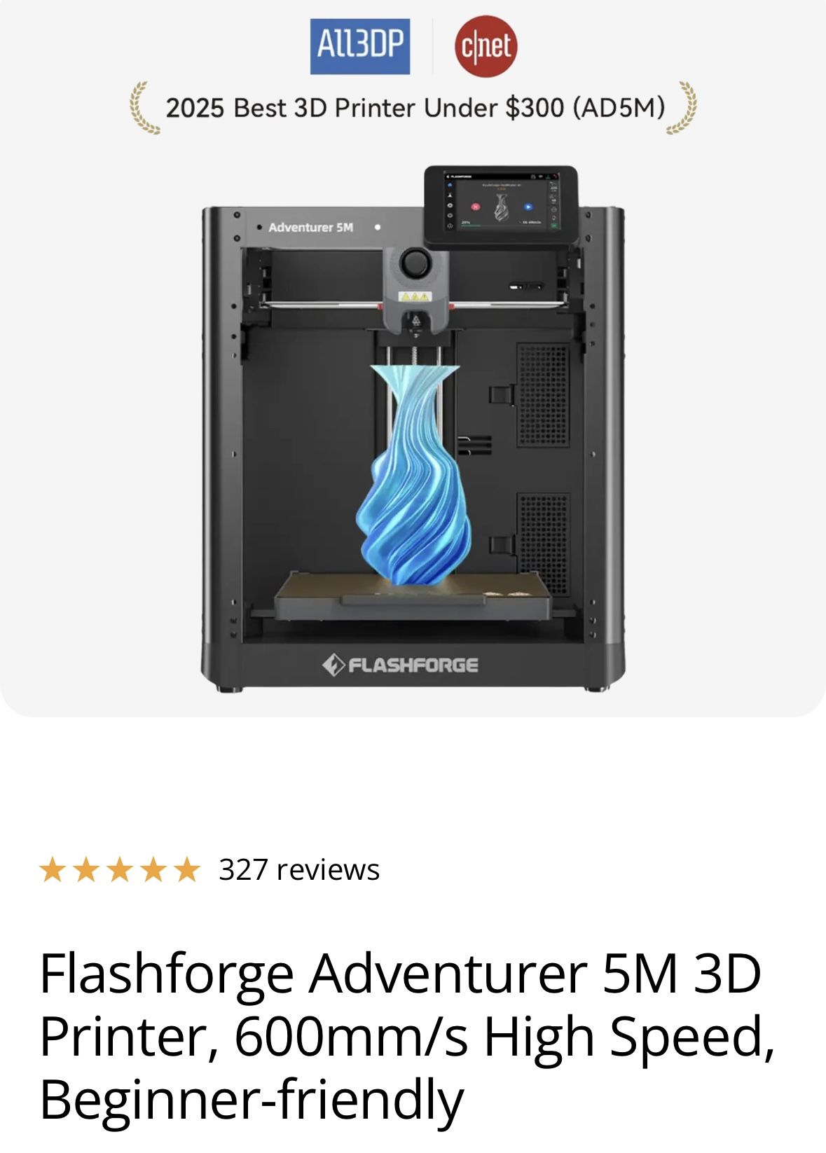 Flashforge Adventurer 5M 3D Printer