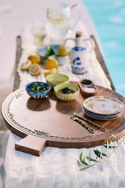 Anthropologie Huge wood serving Board Brand New 