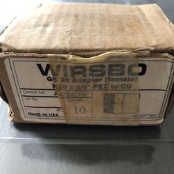  Wirsbo QS20 Adapter (female) R20 X 3/4” PEX To CU - NEW, Lot of 4