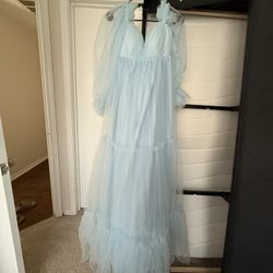 Blue Dress For Pregnancy Shoot