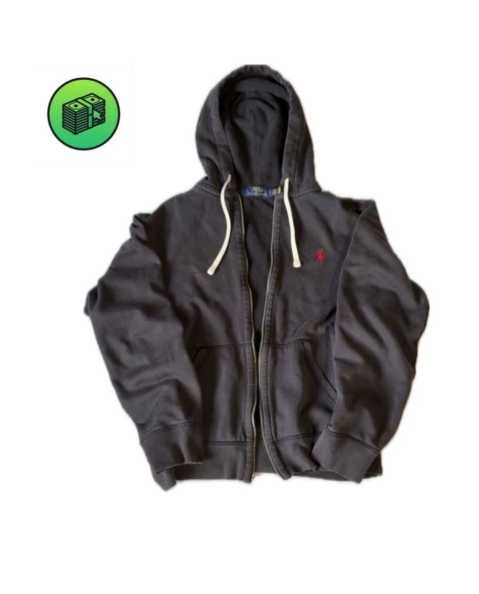 Black Vintage Y2K Zip Up Ralph Lauren-medium