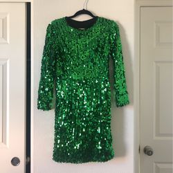 Green Sequin Bodycon Dress 