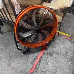 24 Inch Industrial Floor Drum Fan - 9500 CFM Heavy Duty High Velocity Floor Fan with 8 Blades 3-Speed Big Fan for Warehouse, Garage, Shop, Patios Heav