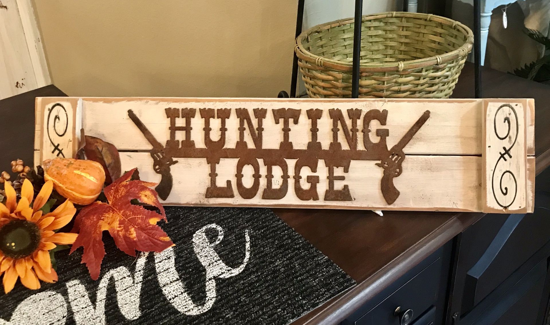 Handmade Hunting Lodge Sign - Farmhouse Cabin 30”Lx7”W ~$15