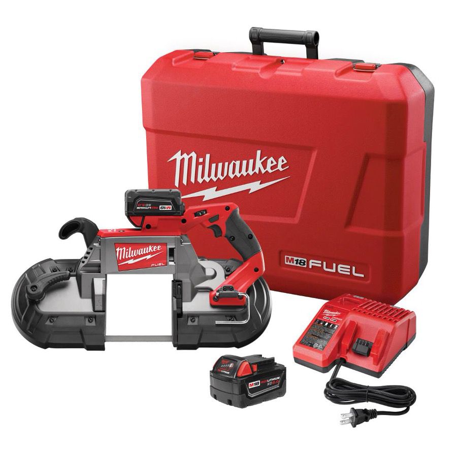 Milwaukee M18 FUEL 18-Volt Lithium-Ion Brushless Cordless Deep Cut Band Saw W/(2) 5.0Ah Batteries, Charger, Hard Case