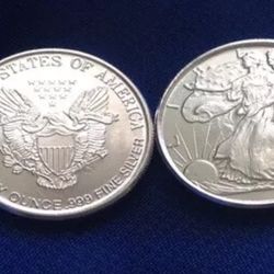 Silver Eagle Mini Round 1/10th Oz Silver Fractional
