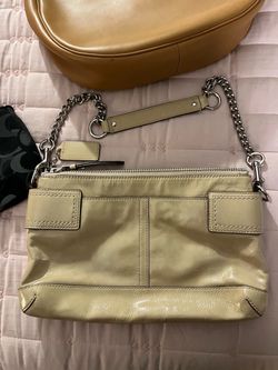 Beige coach purse