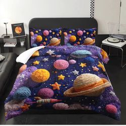 Puple Pink Galaxy Comforter Full size