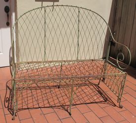 Charming antique steel folding garden bench