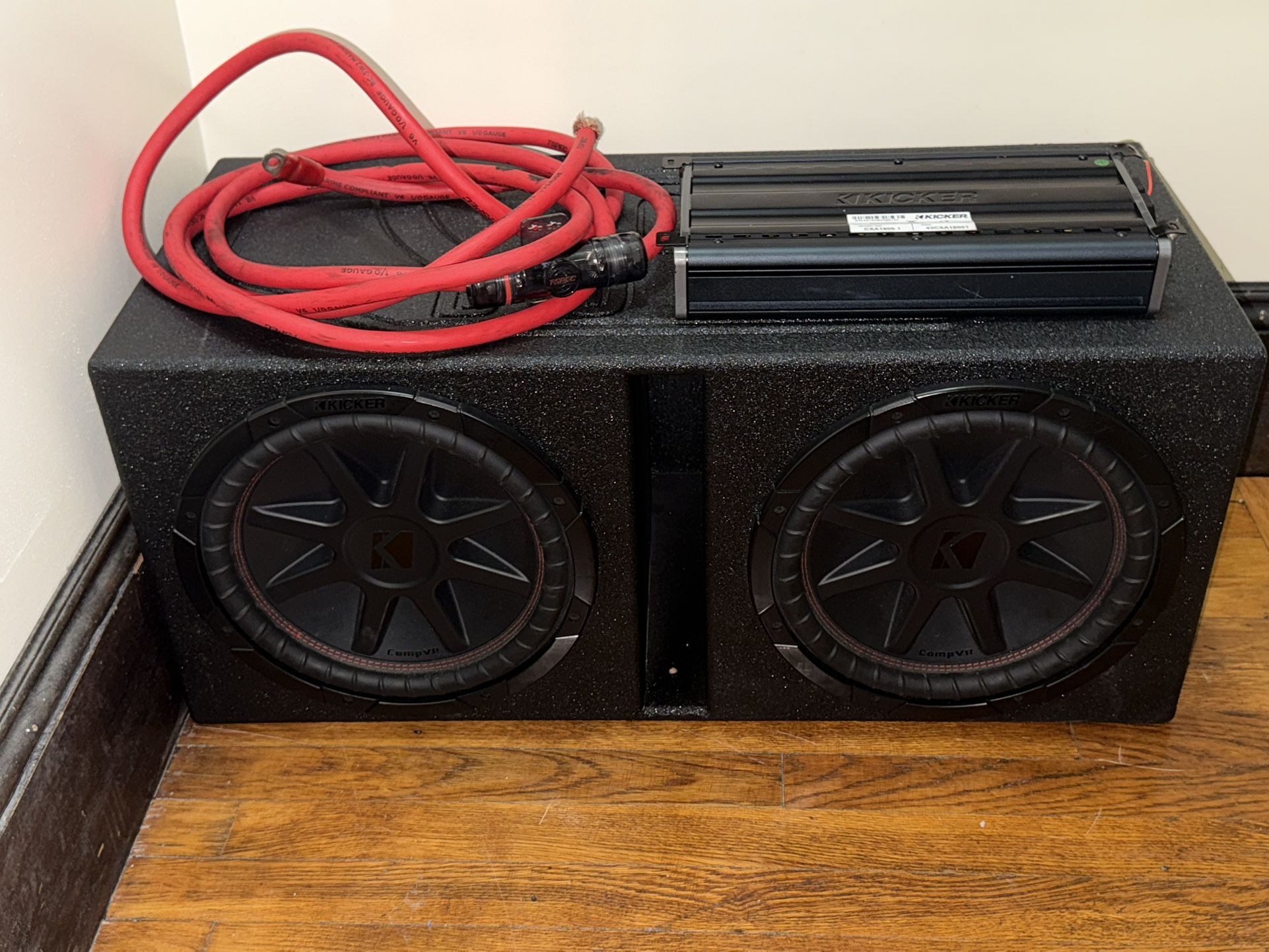 Kicker AMP, Boom Box With 12’ Kicker Speakers, 0 Gauge Wire