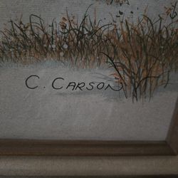 Framed C CARSON print With Morton salt Advertising 