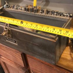 HOMAK TOOL BOX WITH SOME MISELANEOUS TOOLS  