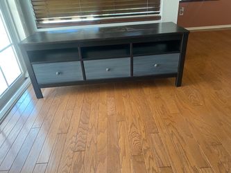 Dark Wood TV Stand with 3 Drawers