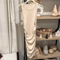 Women’s Beige Ruched Dress