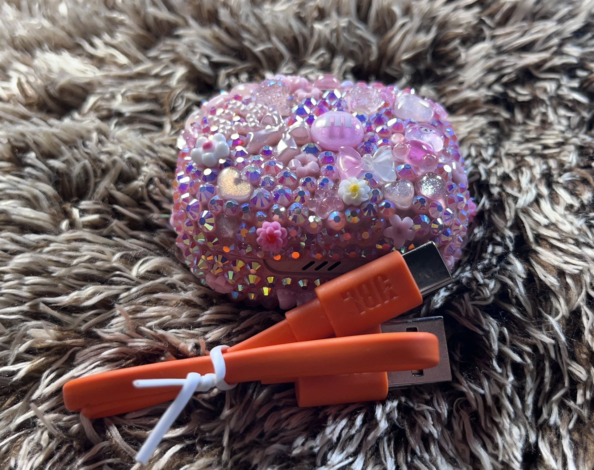 Pink Bedazzled Wireless JBL Live Pro Plus Earbuds