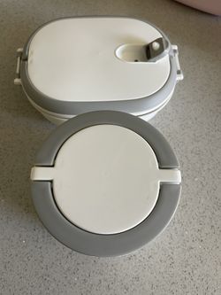 Insulated White Stainless Steel Lunch Box Soup Keeper With Double Handle