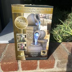 Color Changing Rustic Vase LED Fountain