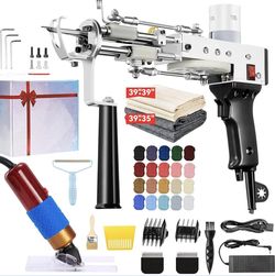 BESGEER Rug Tufting Gun with Carpet Trimmer Kit - Tuft Gun with Tufting-Shears, 2 in 1 Cut Loop Pile Carpet Gun& Carving Clippers, Rug Maker Machine S
