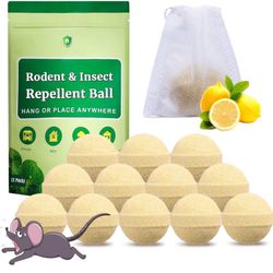 Rodent and Insect Repellent Balls, indoor/outdoor, House, Garden, Attic, 12 Packs
