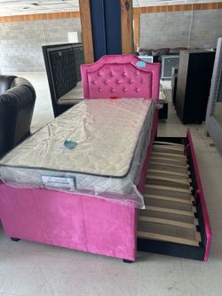 Twin pink bed