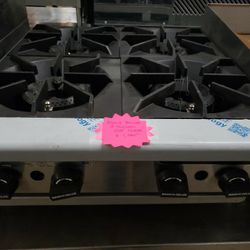 Rankin-Delux 24"L Hot Plate With 4 Burners Natural Gas