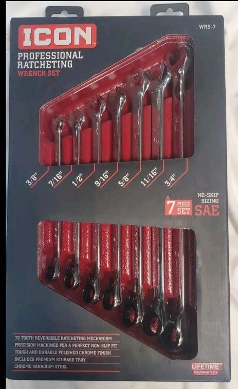 Icon 7 Piece Sae Ratcheting Wrenches