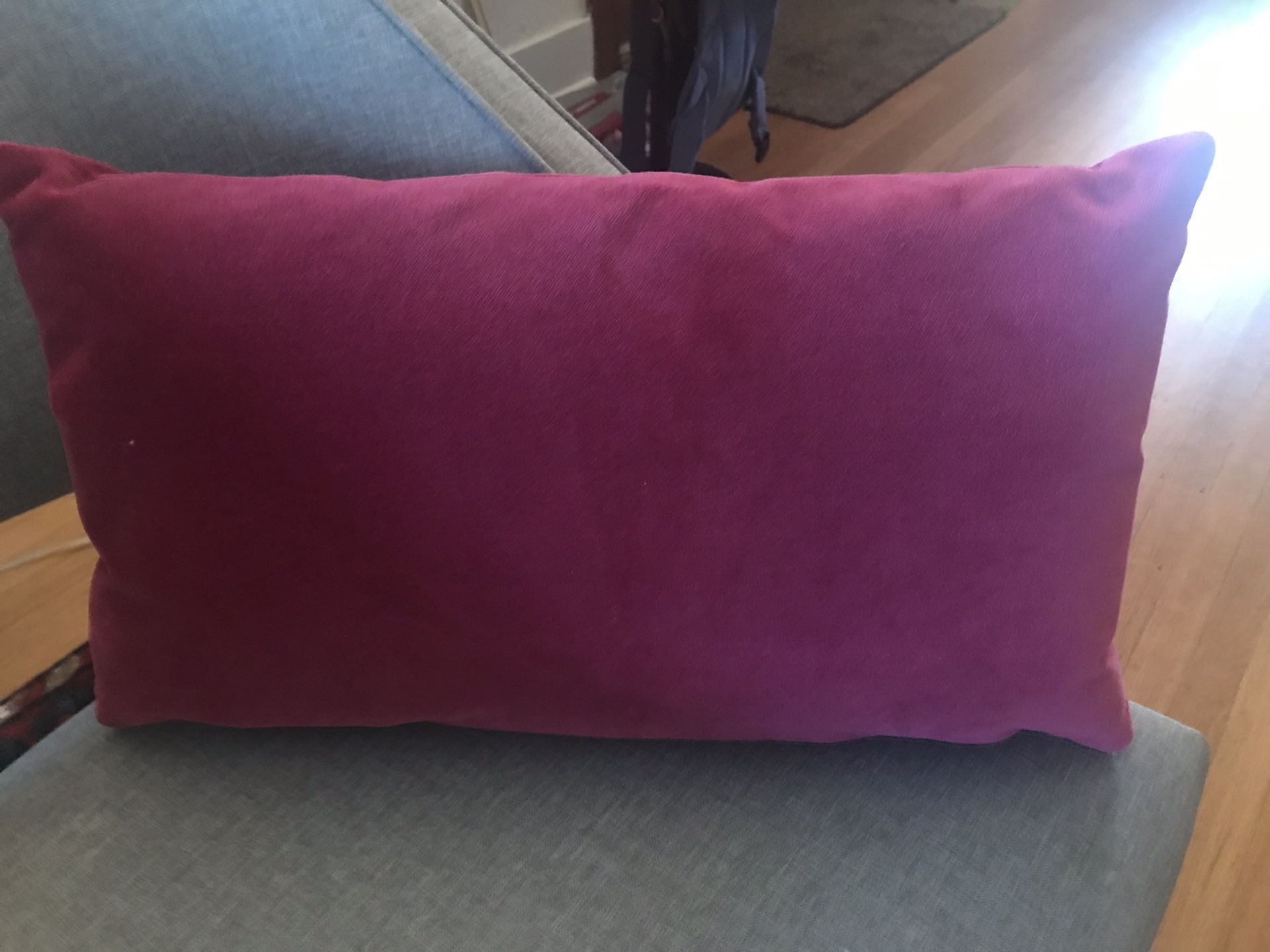 Room and Board velvet pillow-22x13-magenta