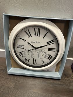 Large White Farmhouse Wall Clock