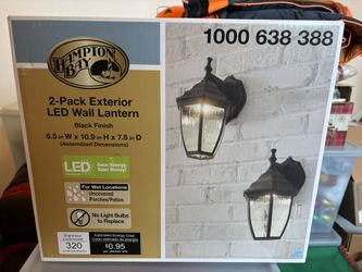 NIB Hampton Bay 2-Pack Exterior LED Wall Lantern