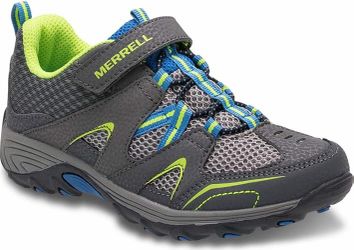 Merrell Trail Chaser Big Kid Grey/Blue/Citron Suede/Mesh size 3