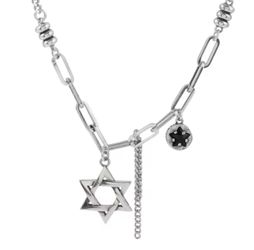 Stainless Steel Star Of David Necklace 
