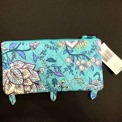 New Vera Bradley Peacock Garden Pencil Pouch
