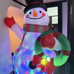 Christmas 6FT Inflatable Snowman with LED Lights