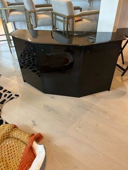 Black Gloss Corner TV Stand Cabinet