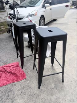 2 metal stools
