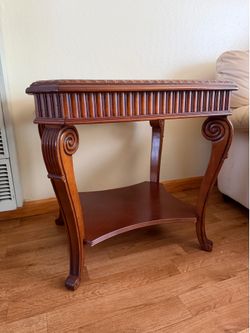 Wood & Glass End Table $250