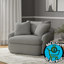 Boomer Mega Large Swivel Chair - Dove Gray Fabric