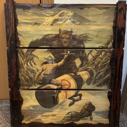 Wood Printed 1976 Rainier Poster