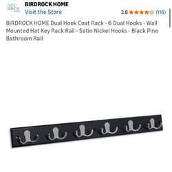 Birdrock Home Dual Hook Coat Rack - 6 Dual Hooks