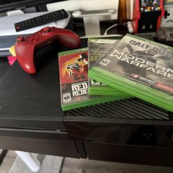 Xbox One With Controller And Games