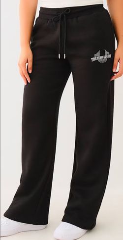 New women's True Religion Black Wide-Leg Sweatpants size large