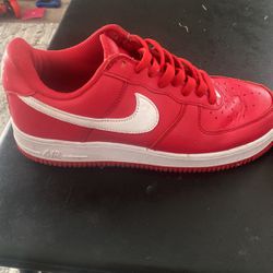 Red And White Nike Air Forces 